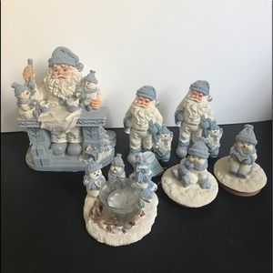 Lot Of 7 Encore Snow Buddies of Approval Snowman Santa  3”-7” Statue